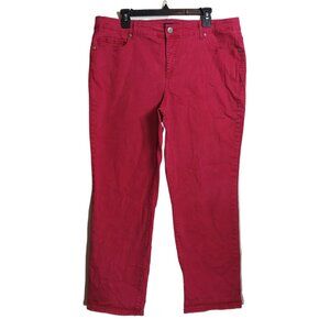 Bandolino Mandie Straight Jeans Womens 18W Short Red High Rise Retro 80s Stretch